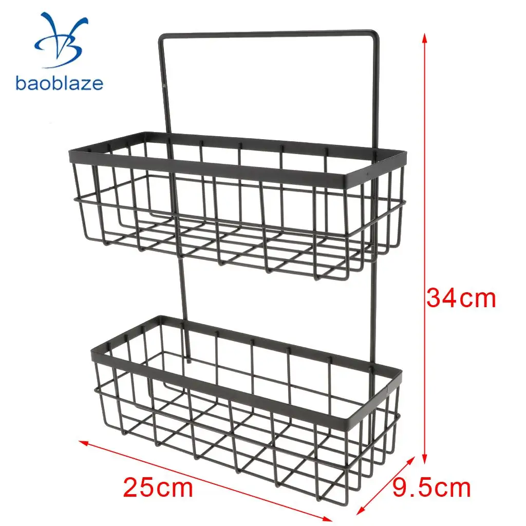 2-Tier Ktichen Bathroom Shower Caddy Wall Corner Rack Shelf Shampoo Bottle Storage Holder