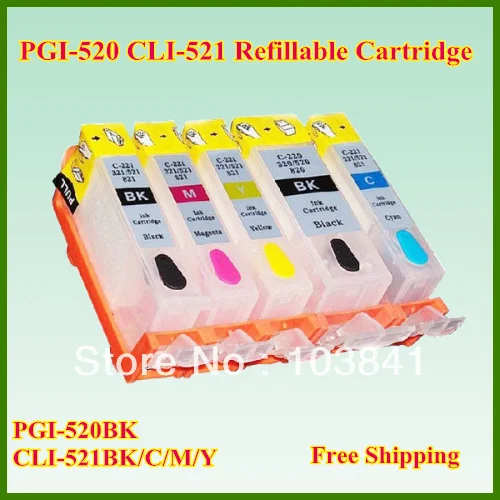 520 521 заполняемый картридж планшетофон с чипом для Canon iP3600 IP4600 MP540 MP620 MP630 MP638 |