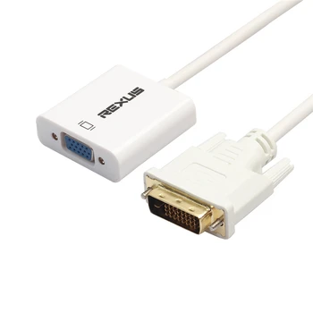 

DVI-D 24+1 Pin Male to VGA 15Pin Female Active Cable Adapter Converter for computer DVI interface to projector VGA out put A30