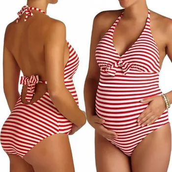 

Swimwear Women Pregnant Women Maternity Stripe Bikini Swimwear Swimsuit Bathing Suit Pregnant Beachwear Embarazada Plus Size