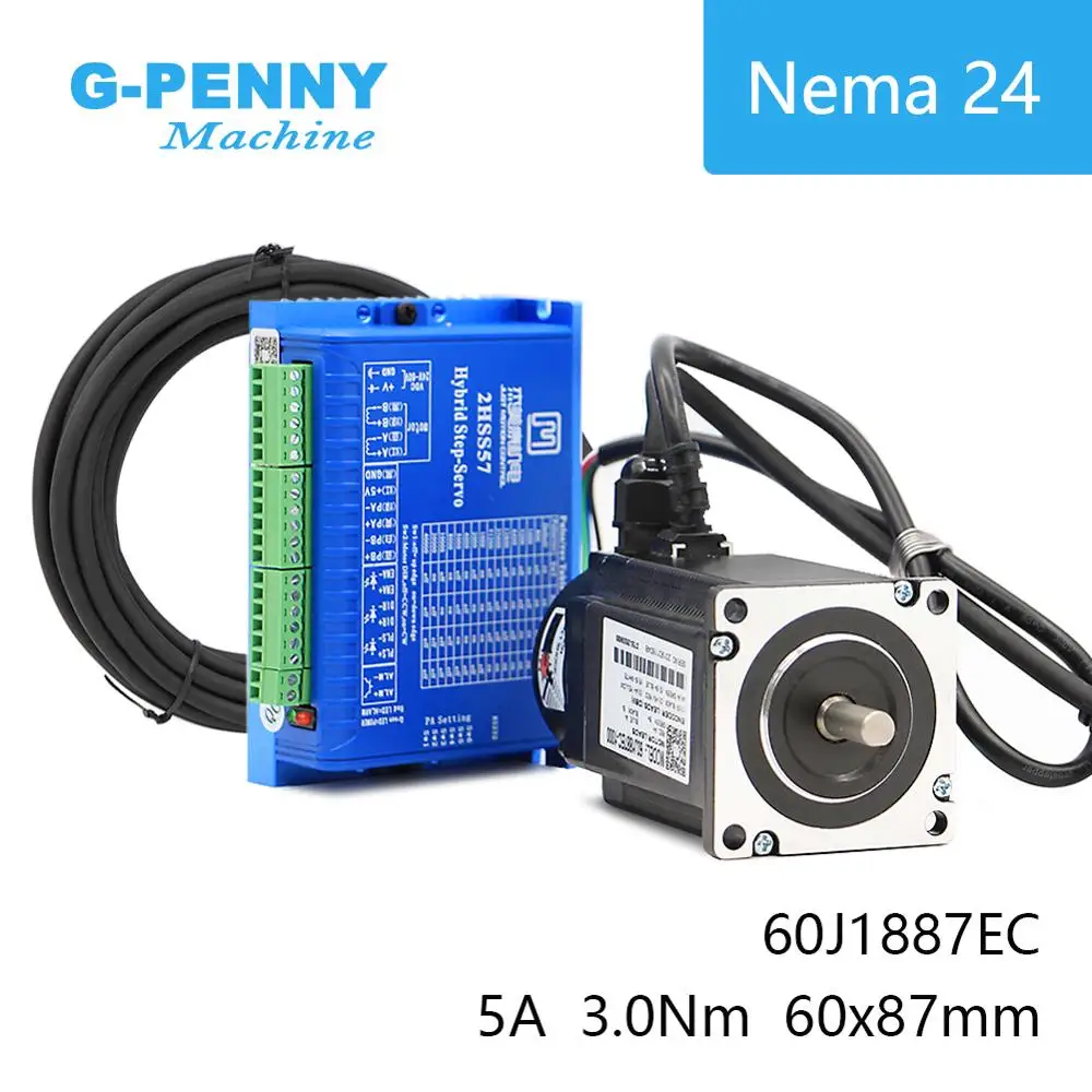 Nema24 замкнутый контур шаговый двигатель 4 провода 428Oz-in 3.0N.m D = 8 мм Nema 24 3Nm закрытый контур шаговый двигатель сервопривод шаговый двигатель