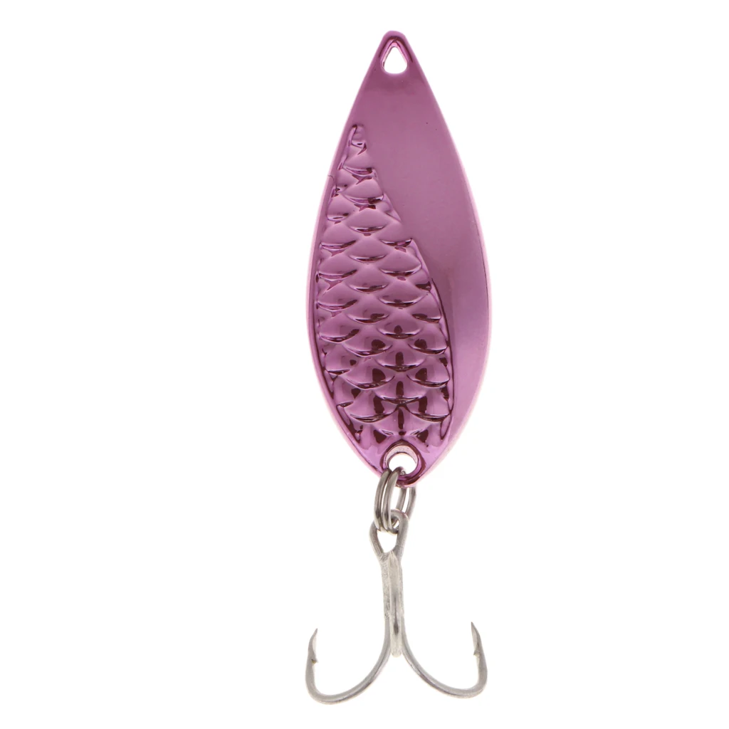 Metal Spoon Fishing Lures 15g Baits Treble Hook Fishing Tackle for Trout Bass Pike Walleye Salmon