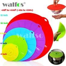 WALFOS Set of 5 silicone Microwave bowl cover cooking pot pan lid Cover-Silicone food wrap cooking tools kitchen utensil