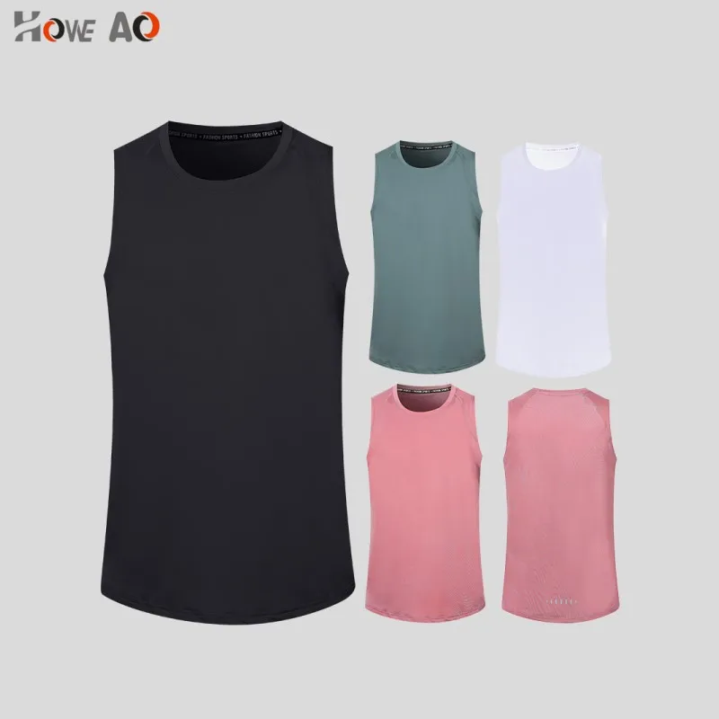 

HOWE AO fitness Men Sleeveless Shirt Top Bodybuilding Men Stringer Muscle Shirt Workout Vest gyms
