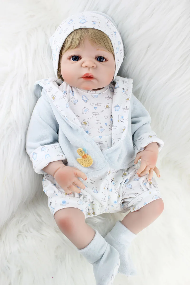 

55cm Full Silicone Reborn Baby Boy Like Real 22" Vinyl Newborn Babies Birthday Gift Waterproof Body Boy and Girl Growth Partner