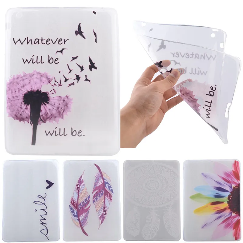 

For iPad 2 3 4 Cover Case Ultra Slim TPU Silicone Back Protect Skin Rubber Dandelion Case for Apple iPad2 Ipad3 Ipad4 Gel Funda