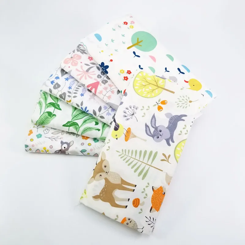 

6pcs 50x40cm Mixed Animal Cotton Fabric Printed Cloth Sewing Quilting Fabrics for Patchwork Needlework DIY Handmade Accessories