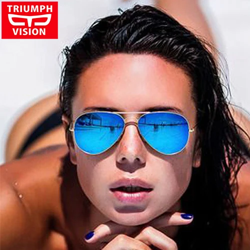 

(30 Days Refund Guarantee) UV400 Sunglasses for Women Blue Mirror Lens Metal Frame Driving Sun Glasses Women Pilot Metal Shades