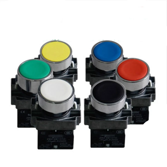 

1PC XB2BA31C BA11/21/51/61 NO WHT BLK Green YEL Blue BA42/22 NC Red Sign Momentary Flush PushButton Switch Replace Telemecanique