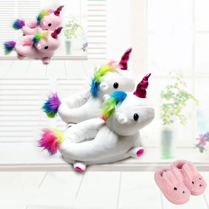 

Halloween Xmas Kids slipper for Boys Girls Baby Plush Shoes Unicorn Animal Slippers Indoor Shoes Fun Cartoon Rabbit Slippers