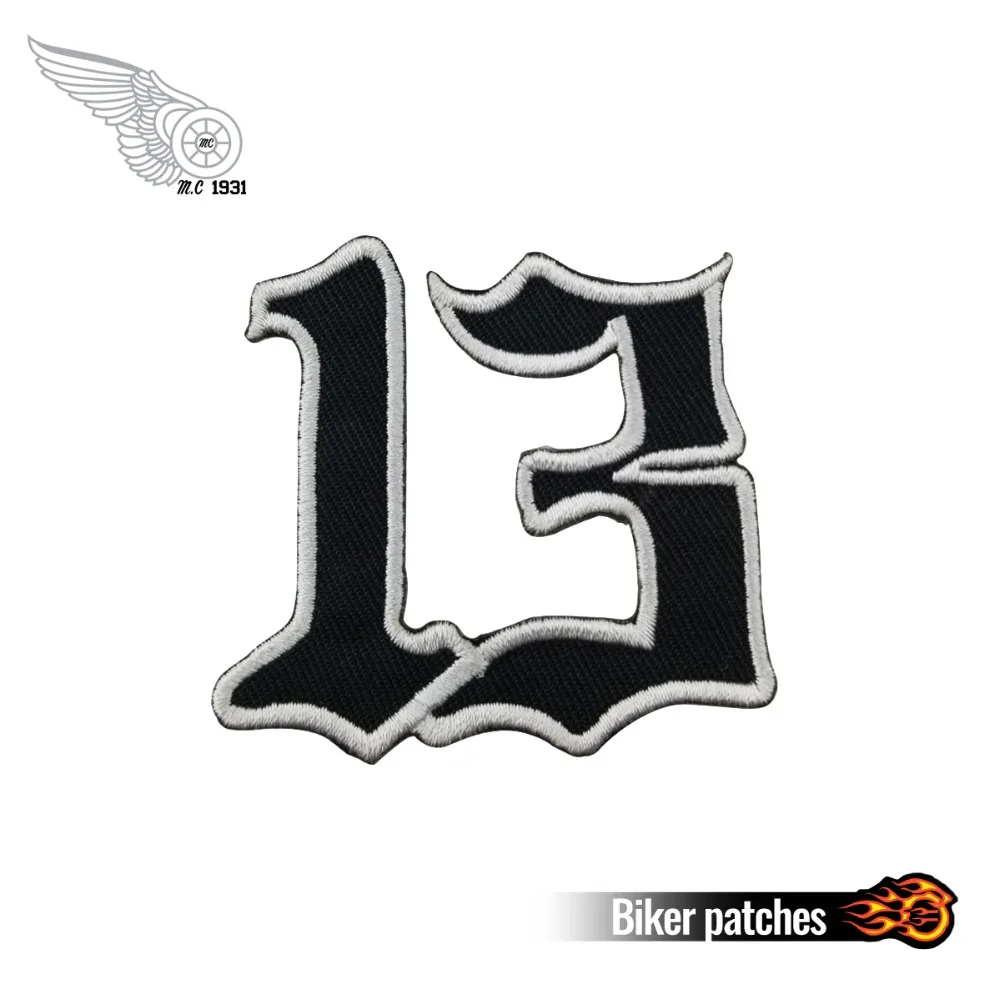 

Amazing Lucky Number 13 Biker Motorcycles Embroidery Patch Iron on Backing Jacket T-shirt Free Shipping Custom Cap Badge