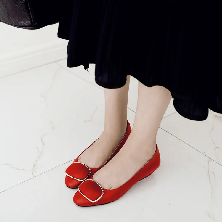 

Big Size 9 10 11 12 13 14 Ladies High Heels Women Shoes Woman Pumps Sharp square button shallow thick-heeled single shoe