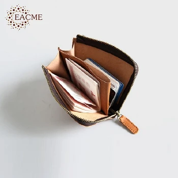 

Genuine Leather Soft Retro Coin Purses Zipper Change Purses Card Wallet Coin Bag Girls LadyCard Pocket Zipper Square Wholesale