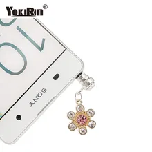 Стразы цветок Анти-пыль наушники отверстие пылезащитный Разъем цветок алмаз Универсальный мобильный телефон наушники пылезащитный Разъем для iPhone