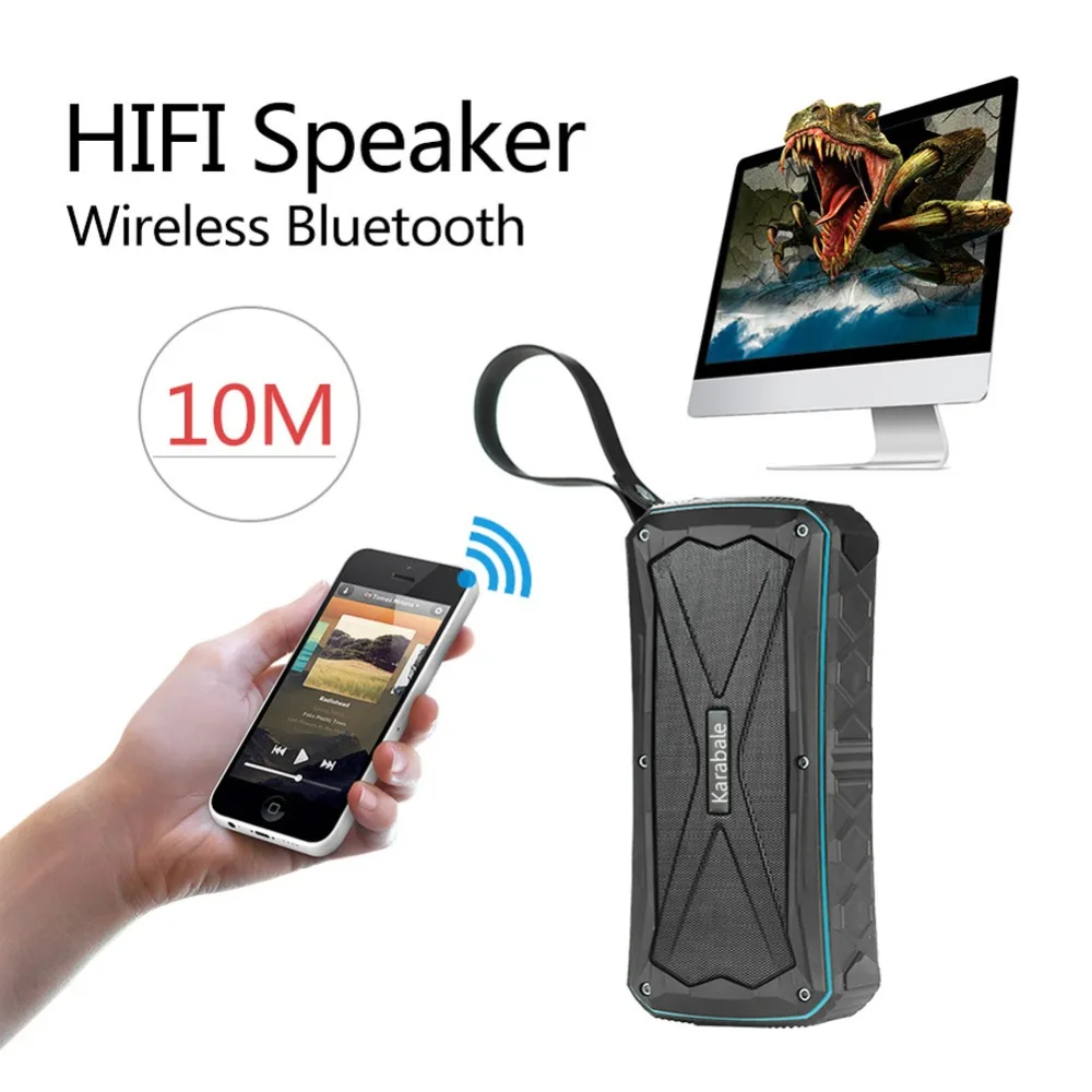 Водонепроницаемая портативная Bluetooth колонка 16 Вт 4500 мАч внешний аккумулятор