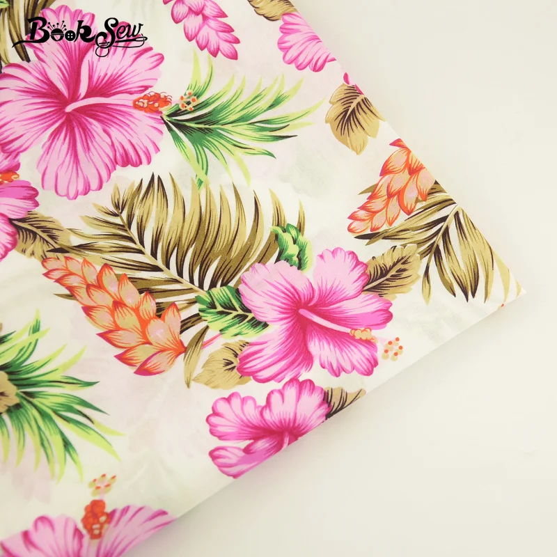 Booksew 100% Cotton Poplin Fabric Soft Home Textile Summer Flower Design Quilting For Crafts Patckwork Clothing Dress Shirt CM | Дом и сад