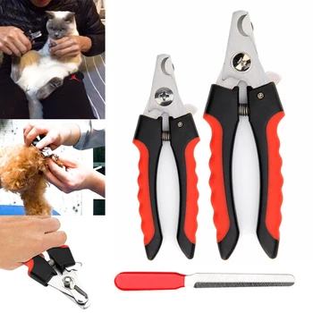 Professional Pet Dog Nail Clipper Cutter Stainless Steel Grooming Trimmer Scissors Clippers for Animals Cats with Lock 2 Sizes 1