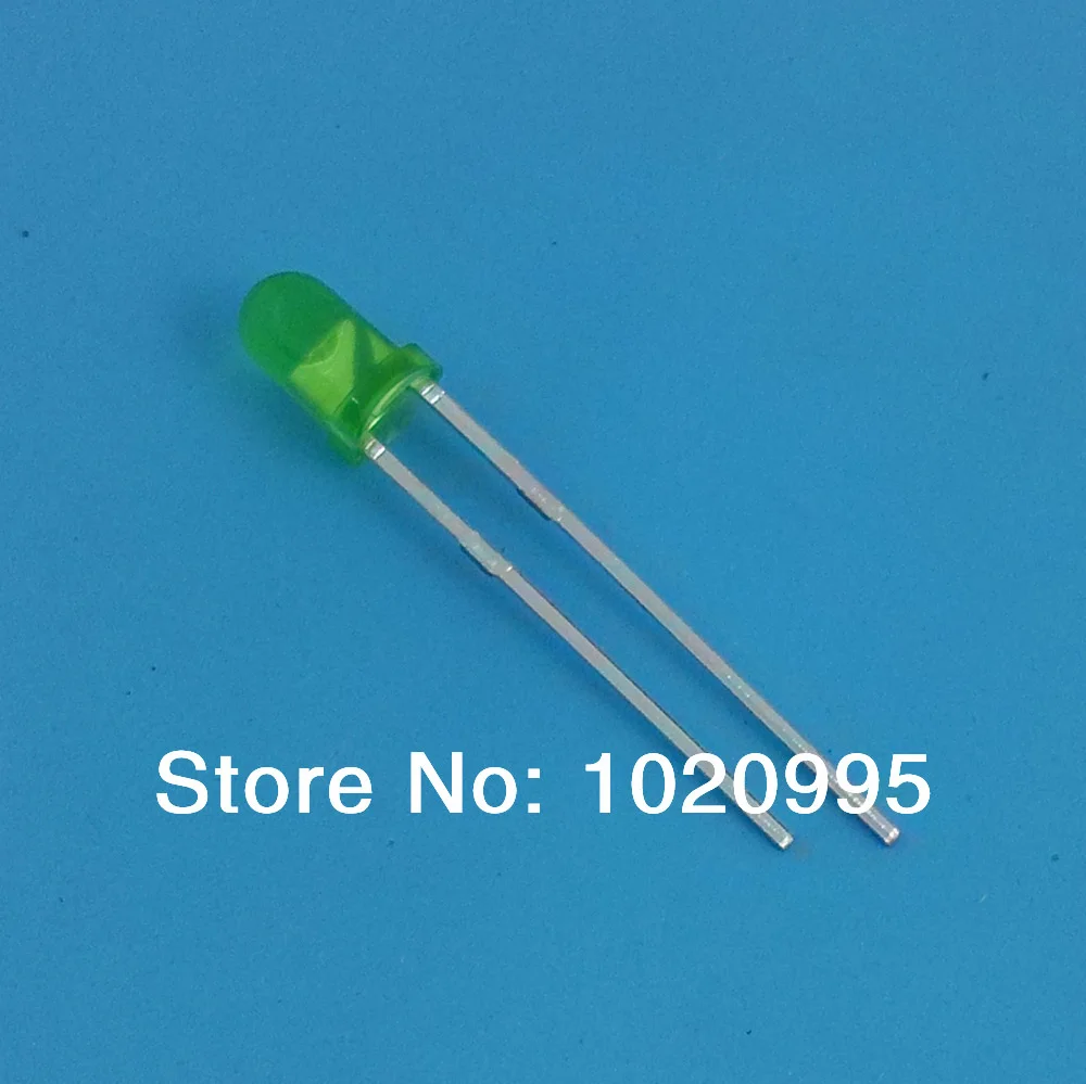 100pcs 3MM ROUND GREEN COLOR GREEN LIGHT Super Bright Bulb Lamp LED DIFFUSED