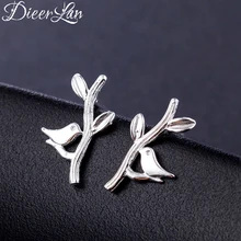 DIEERLAN корейская мода 925 стерлингового серебра Птица серьги-ветки для женщин Bijoux массивные ювелирные изделия Pendientes Brincos