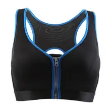 Спортивный бюстгальтер ударопрочный дышащий Бег Фитнес передняя молния Тренировки Спортивный бюстгалтер-борцовка майка без рукавов для йоги