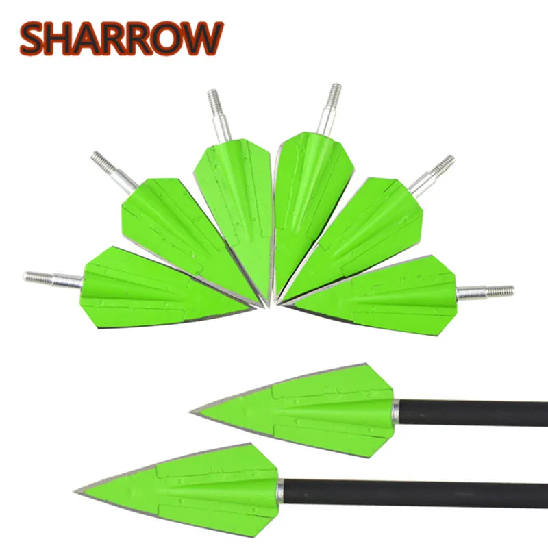 

6/12Pcs 150 Grain Archery 2 Fix Blade Tip Points Arrowhead Screw-In Broadheads For Arrow Outdoor Targets Shooting Accessories