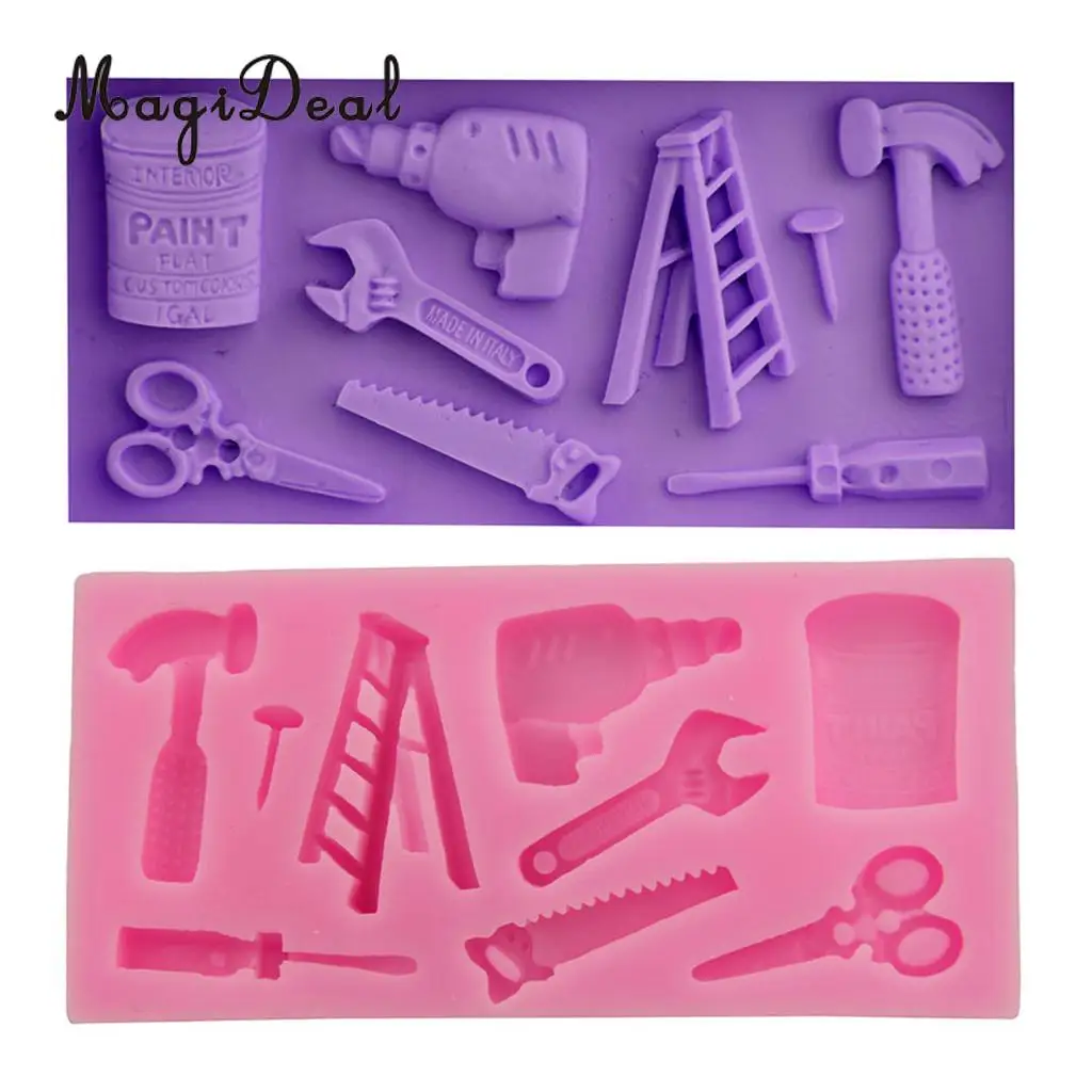 Silicone DIY Novelty Electrician Hardware Tools Fondant Cake Molds Candy Chocolate Decorating Mould Kitchen Baking Tool