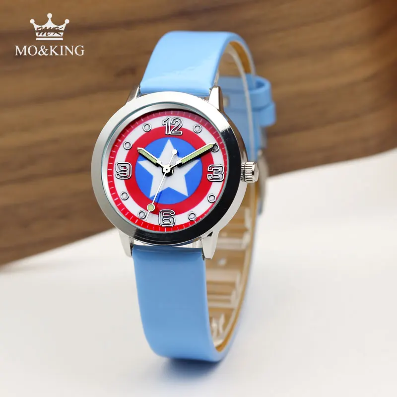 Капитан Америка гражданская война Мстители модные часы кварцевые Дети Часы Мальчики Девочки наручные часы для студентов 7 видов цветов
