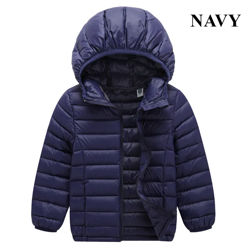 

2-13Y Ultra light baby Girls boys down jacket 90% duck down coat winter spring autumn children clothes with hooded and pocket