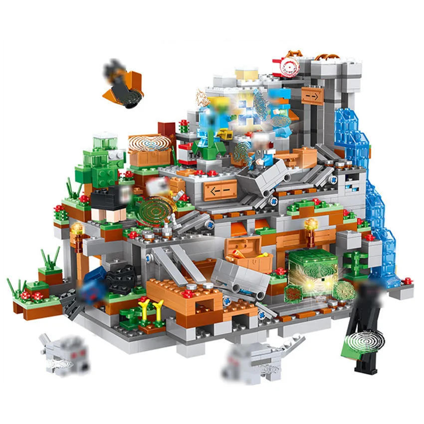 

1315Pcs Compatible Legoingly World Mechanism Cave Building Blocks MOC Figure Creative Sets Model Educational Kids Gifts Toys