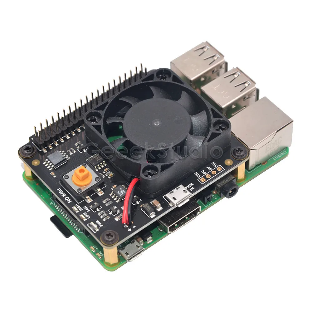 Raspberry Pi X730 управление питанием с автоматическим охлаждающим вентилятором +