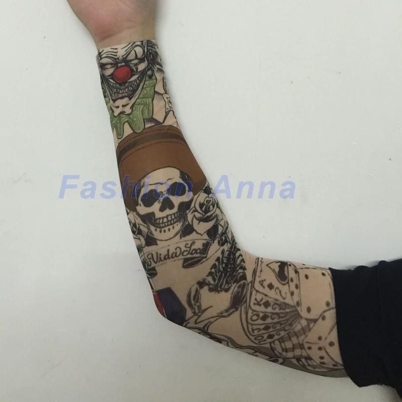 

8 X New Style Temporary Fake Slip On Tattoo Arm Sleeves Kit Colletion Halloween