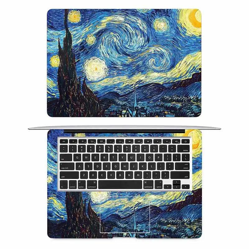 Под Ван Гогом звездное небо полное покрытие кожи для MacBook Наклейка Air Pro retina 11 12 13 15 дюймов защитный Mi Mac ноутбука Наклейка - Цвет: AC side