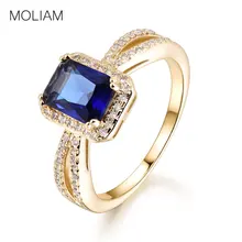 MOLIAM квадратное кольцо с кубическим цирконием для женщин, высокое качество, голубой/белый камень, кольца на палец, Мода, трендовые ювелирные изделия MLR374/MLR375