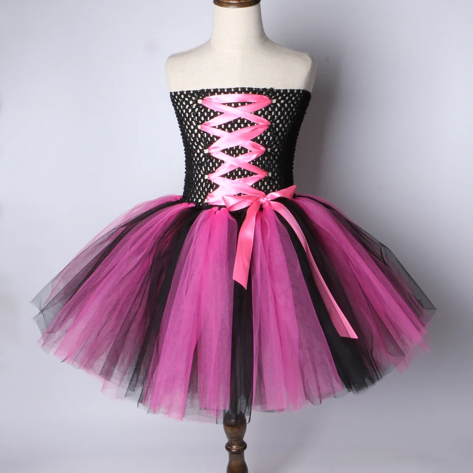 black and pink tutu dress