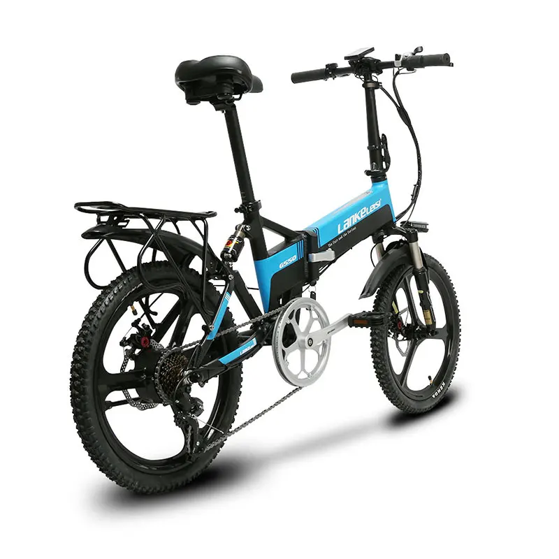 Sale Cyrusher G550 Folding full suspension electric bike mechanical disc brake 7 speeds 3 knife wheel e bicycle 7