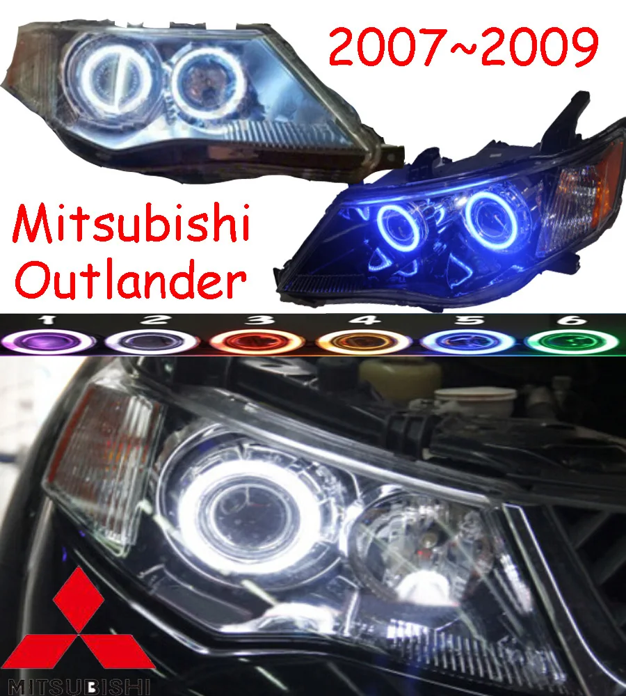 

Автомобильный бампер, фара для Mitsubishi outlander, фара головного света 2007 ~ 2009y, Светодиодные ДХО, автомобильные аксессуары HID xenon outlander, противотуманные фары