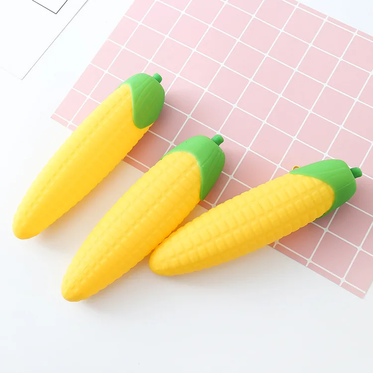 Cute Corn Pencil Case Silicone Carrot Banana pen bag box Stationery pouch for girls boys gift office school supplies zakka - Цвет: 2