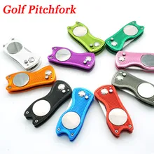 1Pcs Rvs Golf Pitchfork Putting Green Vork Golf Training Golf Graszode Reparatie Tool Switchblade Pitch Groove Cleaner