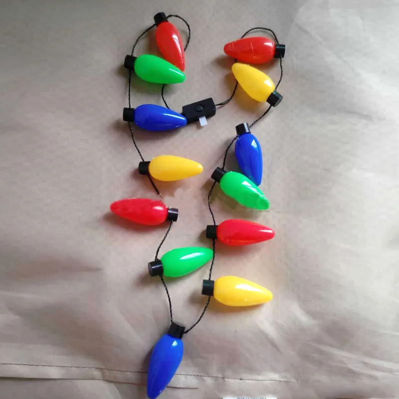 Колье праздничное светодиодный светящийся пластиковый фонарик светящаяся Рождественская вечеринка лампа ожерелье s для взрослых детей DTT88