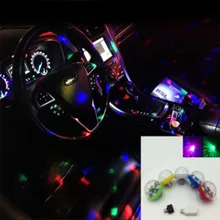 A++ качественный светодиодный USB автомобильный светильник 5 в RGB Супер Мини Романтический 3 Вт праздничный светильник s DJ изменение цвета Звук Активированный Кристалл Волшебный