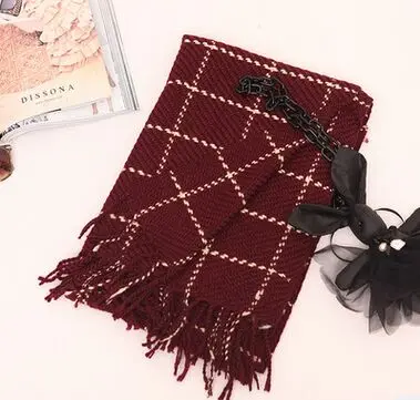 

Za Winter Chic Knit Stole 2016 Tartan Oversize Scarf Shawl Grid Check Women Bandana New Designer cotton Plaid Blanket Scarves