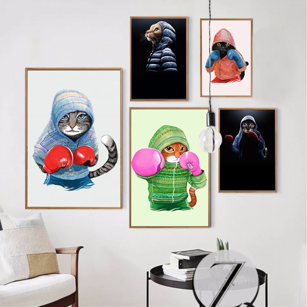 Gaya Nordic Anak Dekorasi Tinju Cat Dinding Seni Gambar Dinding