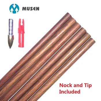 

DIY 31" Spine 350 400 500 600 ID6.2mm Wooden Carbon Arrow Shaft with Insert and nock