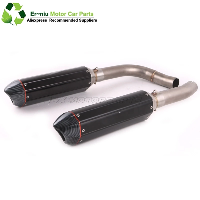 

Motorcycle Exhaust full system Muffler contact middle pipe + muffler for YAMAHA R1 2009 2014 Slip-On