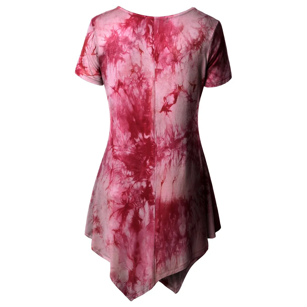 Лето, Женские топы и блузки, туника, необычный принт, футболка с коротким рукавом, женская одежда, блуза Camisa Feminina
