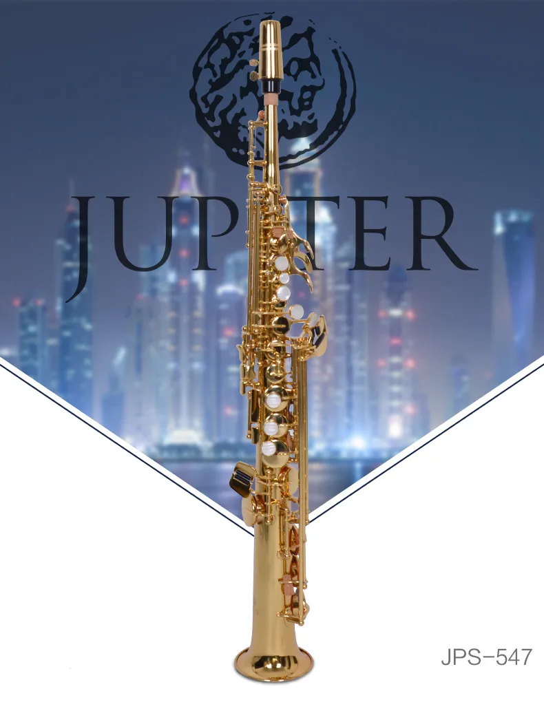 

Taiwan JUPITER JPS-547GL B Soprano Saxophone Lacquer gold Straight Sax Professional Musical Instruments Saxofone with mouthpiece