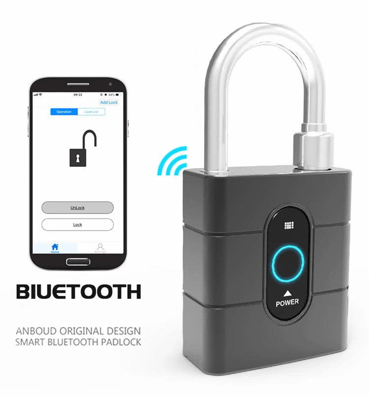 

Newest IOS Android APP Control Bluetooth Smart Bicycle Lock Anti Theft Alarm Padlock for Cycling Motorycle Door Cabinet