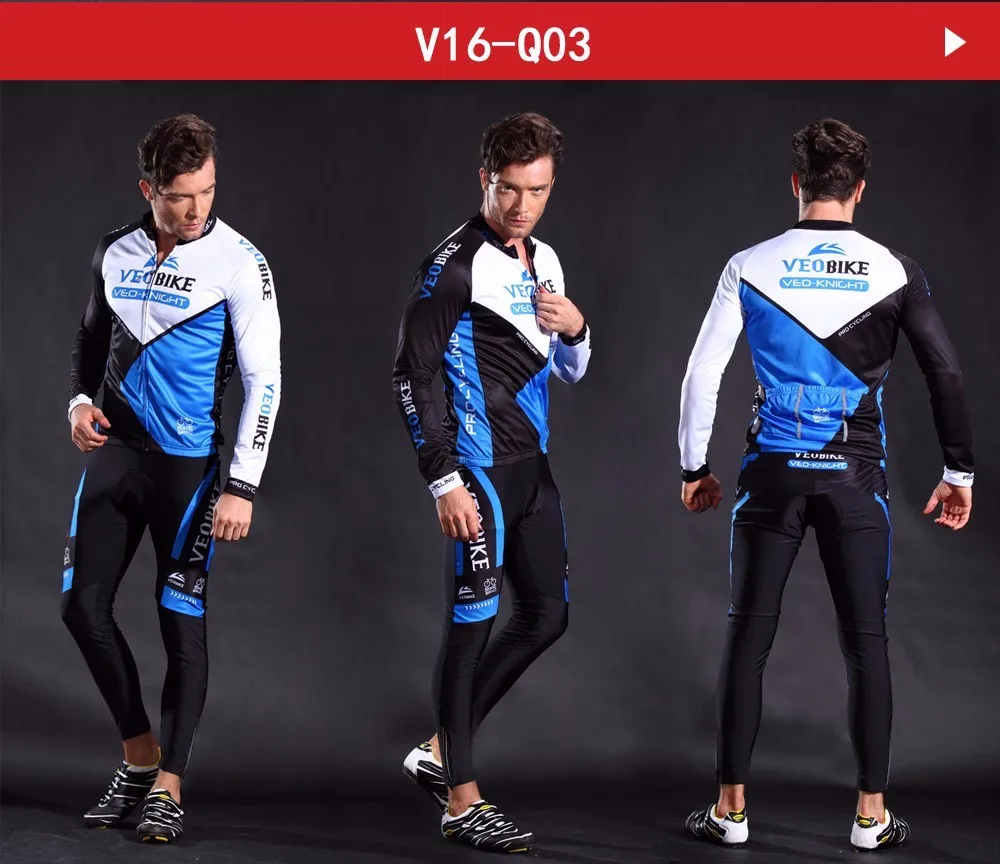 VEOBIKE Brand Winter Thermal Fleece Pro Team Cycling Jersey Set Long Sleeve Bicycle Clothes Mountain Bike MTB Clothing Men Women