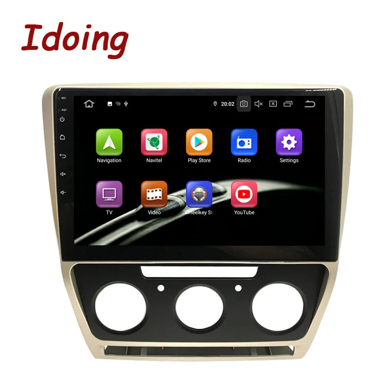 Clearance Idoing 10.2"2.5D Android 9.0 Car GPS Multimedia Player For SKODA Octavia 2 2008-2014 A5 Car Navigation Radio Video Audio Player 2