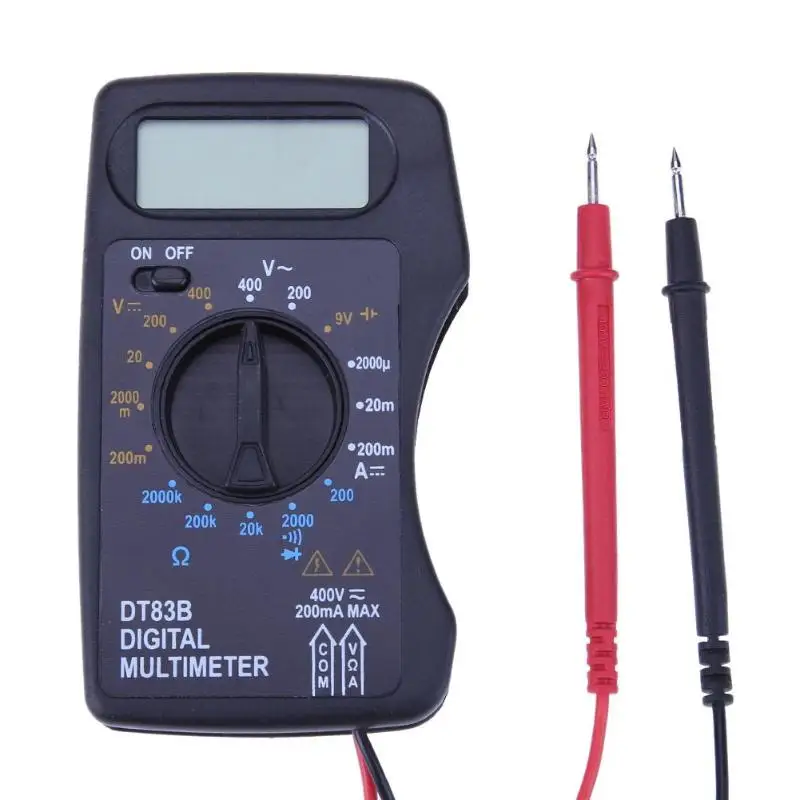 Карманный DT83B цифровой мультиметр Амперметр Вольтметр DC/резистор переменного тока Ом напряжение мультиметр тестер электрические инструменты